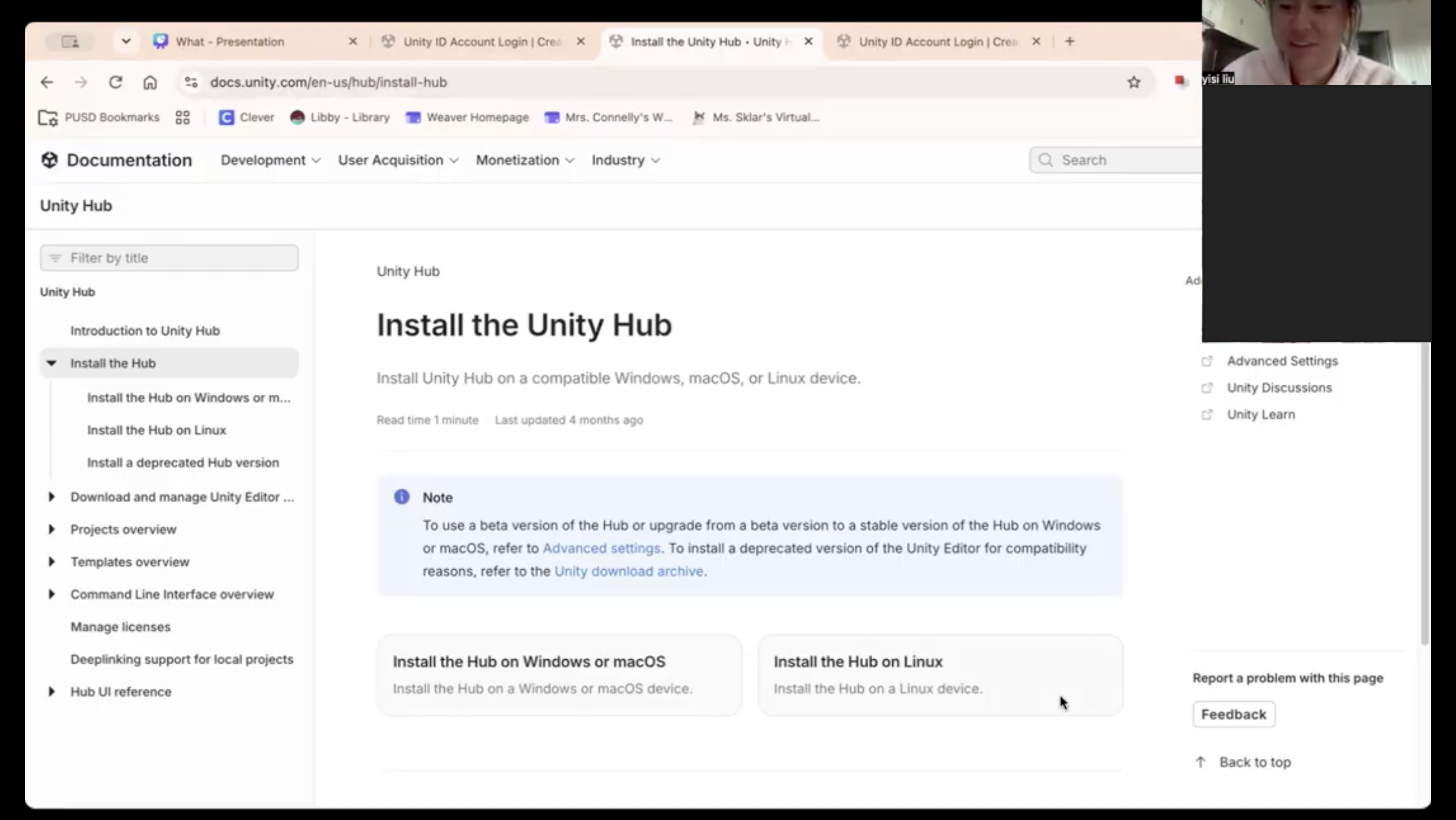 Unity class real demo at CACC